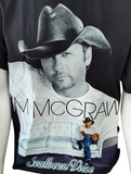 Anvil Men's Tim McGraw Southern Voice Graphic Black Short Sleeve Shirt Size XL
