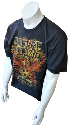 Harley Davidson Motorcycle Men's American Legend Eagle Graphic Black Shirt Large