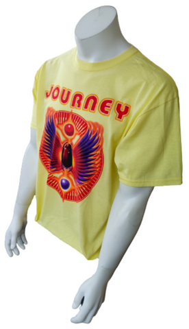 Anvil Men's Journey Tour Concert Yellow Short Sleeve Shirt Size Large