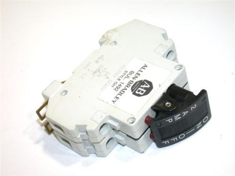 UP TO 4 ALLEN BRADLEY 2AMP 2POLE 125VAC/65VDC CIRCUIT BREAKERS 1492-GHD020F