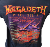 Anvil Men's Megadeth Peace Sells 25th Anniversary 1986-2011 Black Shirt Size L