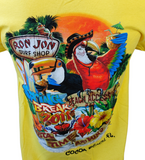 Anvil Men's Ron Jon Surf Shop Spring Break 2011 Cocoa Beach Yellow Shirt Size M