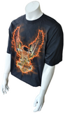 Harley Davidson Motorcycle Men's Fire Eagle Graphic Black Shirt Size X-Large