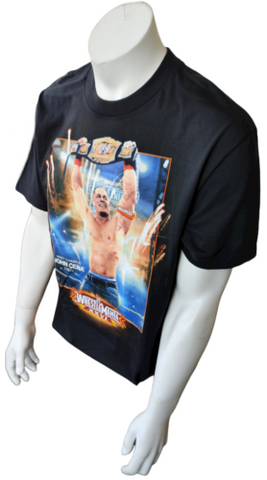 Men's WrestleMania XXVI WWE Champion John Cena Black Short Sleeve Shirt Size L