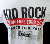 Anvil Men's Kid Rock Born Free Tour 2011 Houston White Shirt Size Large