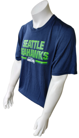 Nike Dri Fit Men's Seattle Seahawks Chiseled Navy Short Sleeve Shirt Size Large