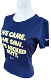 Nike Women's "We Came. We Saw. We Kicked Butt." Navy Short Sleeve Slim Fit Shirt