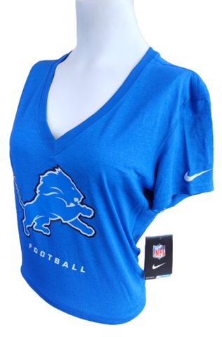 Nike NFL Team Apparel Women's Dri-Fit Detroit Lions Blue Shirt Size Medium