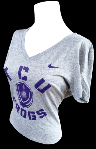 Nike Women's NCAA TCU Horned Frogs Gray Slim Fit Shirt Size Large