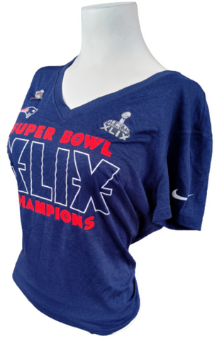 Nike Dri-Fit Women's New England Patriots Super Bowl XLIX Champions Navy Shirt S