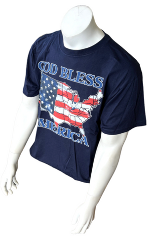 Fruit Of The Loom God Bless America Indiana USA Flag Graphic Shirt Size Large