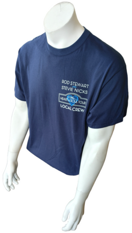 Gildan Men's Rod Stewart & Stevie Nicks Heart & Soul Tour Blue Shirt Size Large