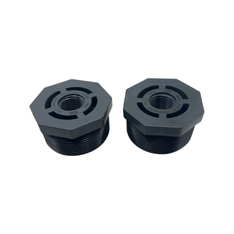 Lot of (2) Lasco 2" x 1/2" Reducer Bushing Spigot X Slip SCH80 PVCI NSF-PW