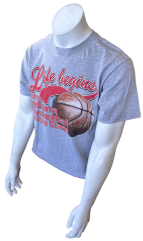 Fruit Of The Loom Mens Life Begins When Indiana Basketball Season Starts Shirt M
