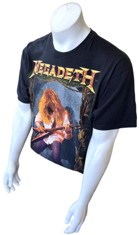 Anvil Men's Megadeth Tour Graphic Black Short Sleeve Shirt Size Large