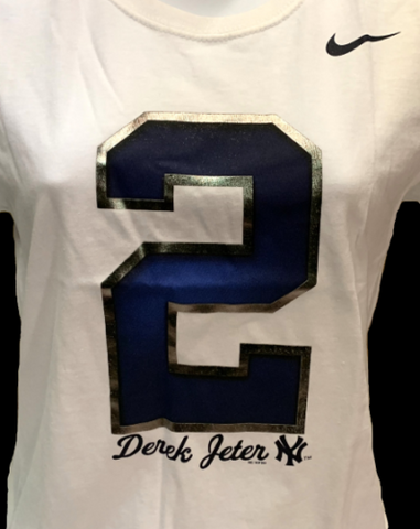 Nike Women's Derek Jeter #2 Baseball White Short Sleeve Shirt MLB