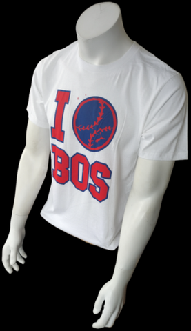 Puma Men's I Love Boston Baseball White Short Sleeve Shirt Size Medium