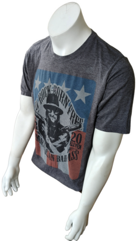 Anvil Men's Kid Rock Born Free US Tour 2011 Gray Short Sleeve Shirt Size Large