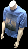 Jordan Men's Jumpman City Graphic Blue Short Sleeve Shirt Size Large