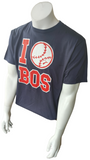 Puma Men's I Love Boston Baseball Navy Short Sleeve Shirt Size Large