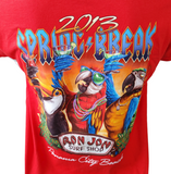 Gildan Men's Ron Jon Surf Shop Spring Break 2013 Panama City Red Shirt Size L