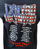 Fruit Of The Loom Men's Lynard Skynard 2011 Black Short Sleeve Shirt Size Large