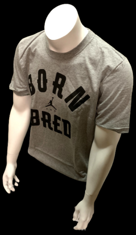 Nike Jordan Men's Born And Bred Jumpman Gray Short Sleeve Shirt Size X-Small
