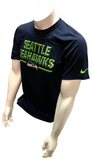 Nike Dri Fit Men's Seattle Seahawks Chiseled Navy Short Sleeve Shirt NFL