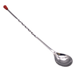 10 Winco BPS-11 11" Bar Mixing Spoons Stainless With Removable Red Tip 10 Count