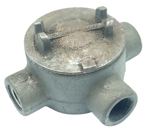 Crouse-Hinds GUAT26 Explosion Proof Conduit Outlet Box W/ Cover 3/4" HUB RMC