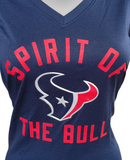 Nike Dri Fit Women's Houston Texans Spirit Of The Bull Navy Short Sleeve Shirt S