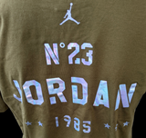 Nike Men's Air Jordan Jumpman 1985 No. 23 Olive Short Sleeve Shirt Size Medium