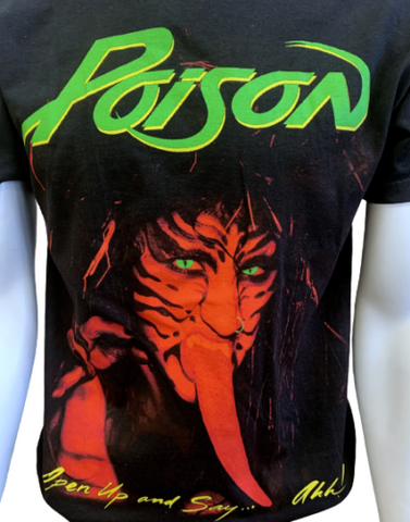Hanes Heavyweight Men's Poison 25 Years Of Rock And Roll Black Shirt S