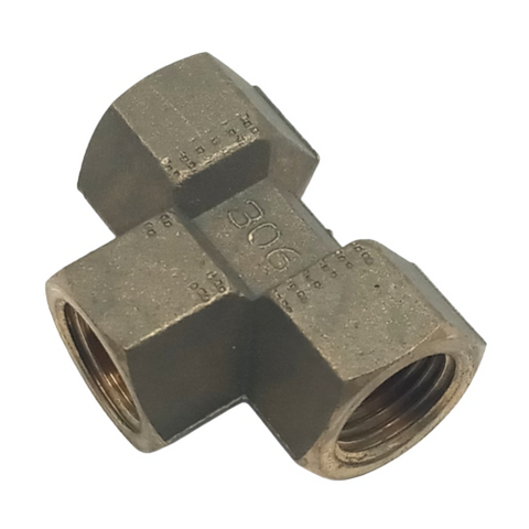 Parker 306 Female Brass Tee 1/4" NPT Thread