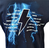 Anvil Men's AC/DC Bell 1981 Tour Song List Navy Short Sleeve Shirt Size Large
