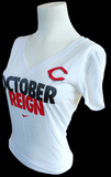 Nike Women's Cincinnati Reds October Reign White Slim Fit Shirt Size Small
