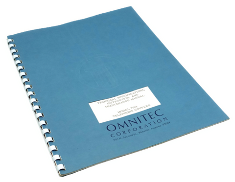 Omnitec Corp. Model 701A Telephone Coupler Instruction Manual