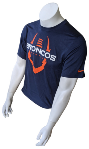 Nike Dri Fit Men s Football Denver Broncos Navy Short Sleeve Shirt