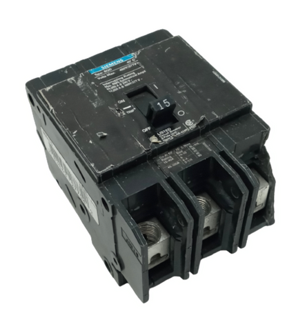 Siemens BQD315 3 Pole Molded Case Circuit Breaker 15A 480V 3 Phase Bolt-On Mount
