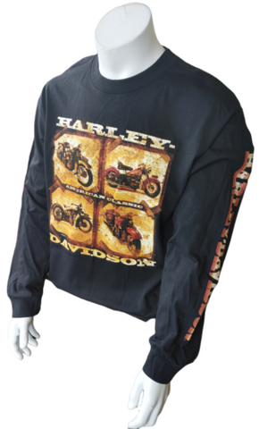 Harley Davidson Motorcycle Men's American Classic Black Long Sleeve Shirt Size L