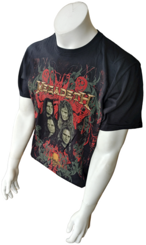 Anvil Men's Megadeth Tour 2011 Black Short Sleeve Shirt Size Large