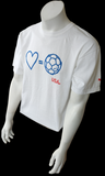 Puma Men's Love Equals Soccer USA White Short Sleeve Shirt Size Large