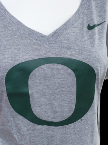 Nike Women's NCAA University Of Oregon Ducks Gray Slim Fit Shirt Size  X-Large