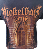 Anvil Men's Nickelback Tour 2010 Rustic Church Black Short Sleeve Shirt Size L