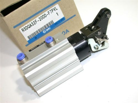 NEW SMC 3/4" STROKE AIR STOPPER CYLINDER WITH LEVER RSDQA32F-20DD-F7PVL