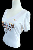 Nike Women's NCAA University Of Texas Hook'em Horns White Slim Fit Shirt Size L