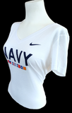 Nike Women's NCAA Navy Midshipmen White Slim Fit Shirt Size Large