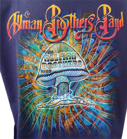 Anvil Men's The Allman Brothers Band Mushroom Graphic Purple Shirt Siz
