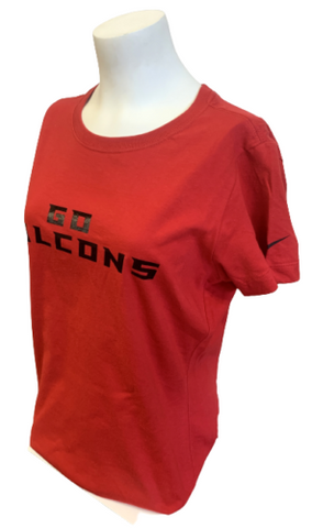 Nike Women's Atlanta Falcons NFL Football "Go Falcons" Red Slim Fit Shirt Size L