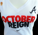 Nike Women's Atlanta Braves October Reign White Slim Fit Shirt Size Medium
